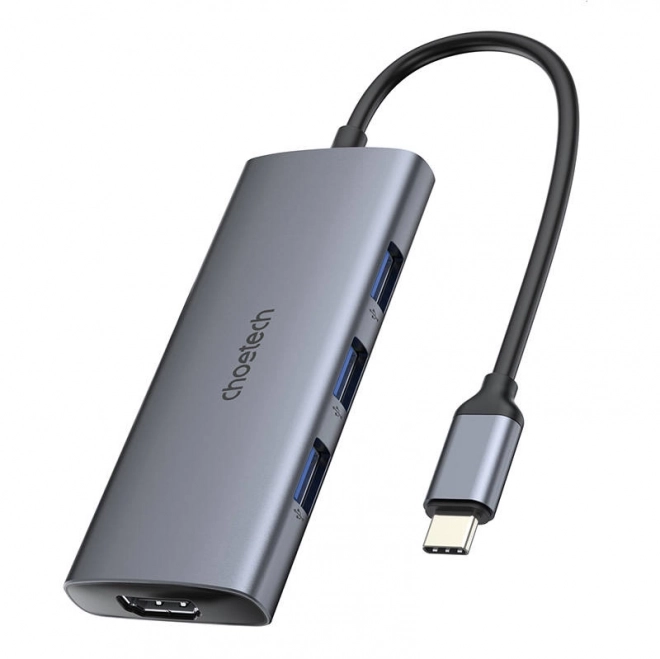 USB-C adapter Choetech 7v1 Srebrna
