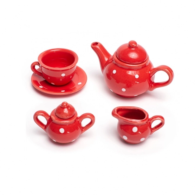Bigjigs Toys Rdeče pikčast set za čajanke