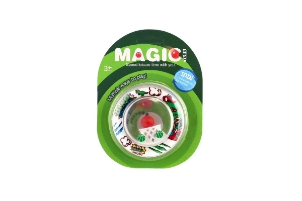 Ugankarska igra z žogico, plastika 8 cm, 4 barve, na kartici 12x16 cm