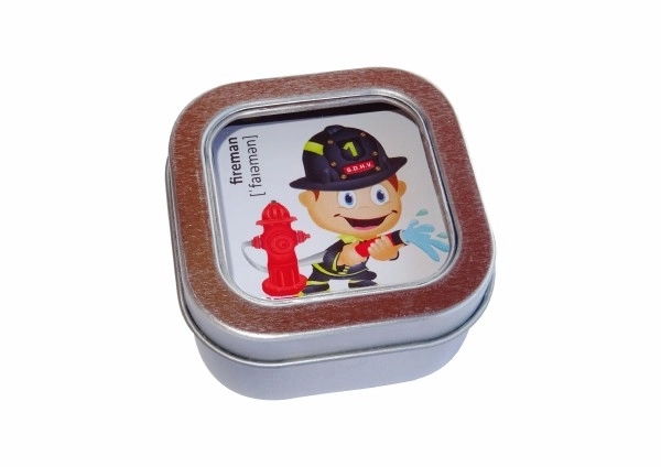 Pexeso Poklici vodoodporno 64 kartic v pločevinasti škatlici 6x6x4cm