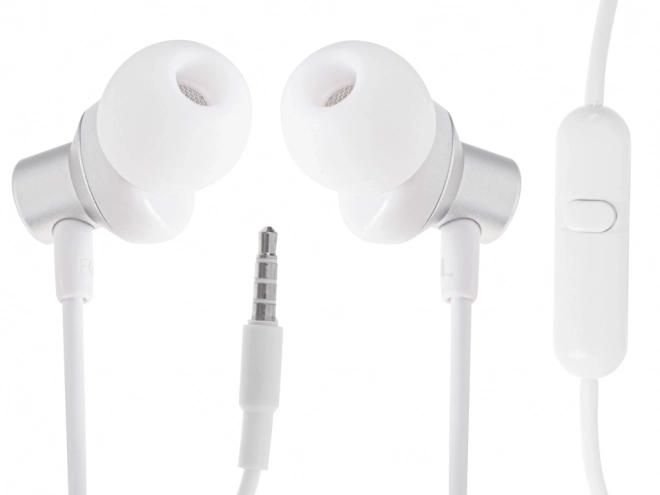 Bela žična slušalke s 3,5 mm jackom