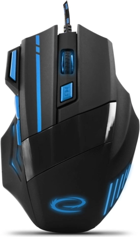 Žična igralna miška 7D optična USB MX201 Wolf modra