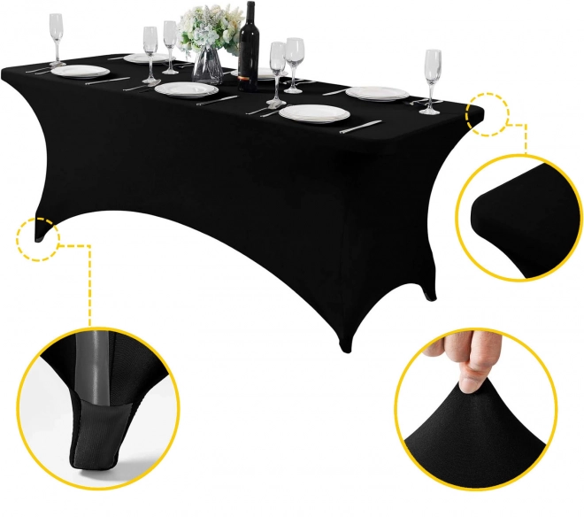 Univerzalna elastična prevleka za mizo za catering 180 cm črna MultiGarden