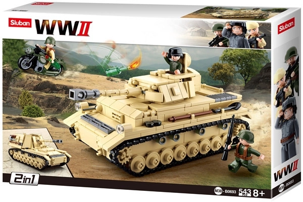 Sluban WWII M38-B0693 Veliki nemški tank 2v1