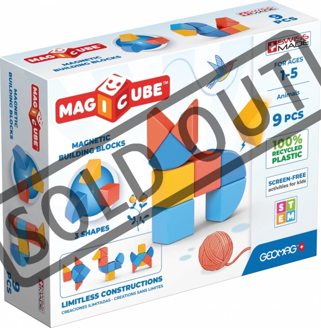 Magnetne kocke Magicube Shapes – živali, 9 delov