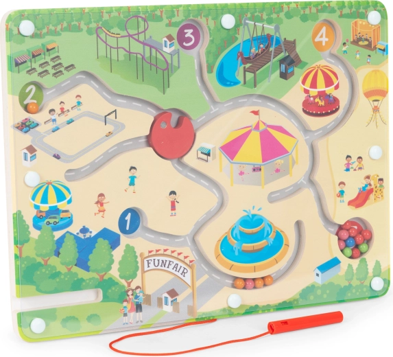 Magnetni labirint s kroglicami ECOTOYS – zabaviščni park