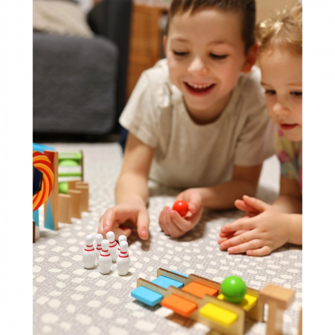 Lesene gradbene kocke domino 2F domino sestavljanka Tooky Toy