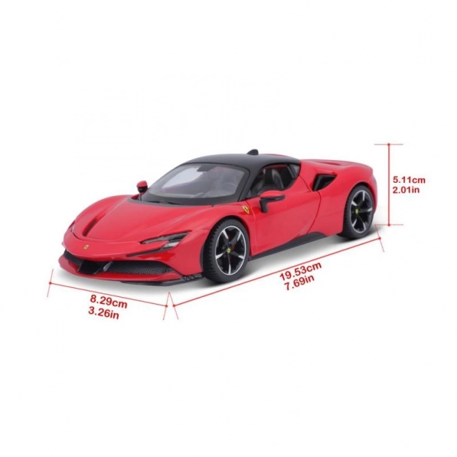 Bburago 1:24 Ferrari Top SF90 Stradale Rdeč