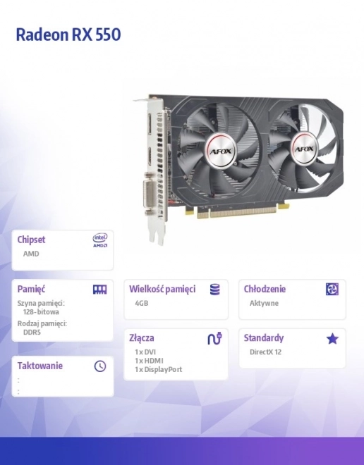 Grafična kartica Radeon RX 550 4GB GDDR5