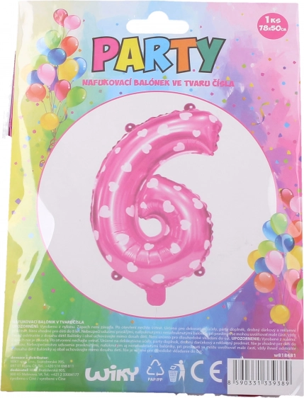 Napenljiv balon številka 1 s srčki – Rožnata