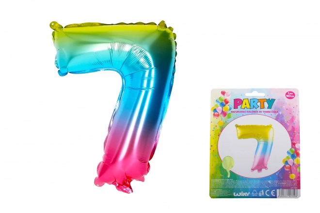 Napihljiv balon številka 7 mavrični