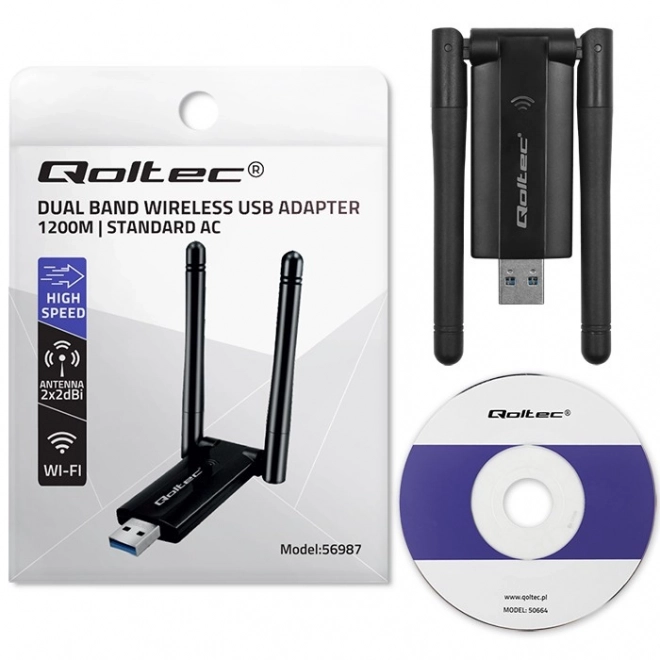 Hitra brezžična USB Wi-Fi adapter DUAL z antenami