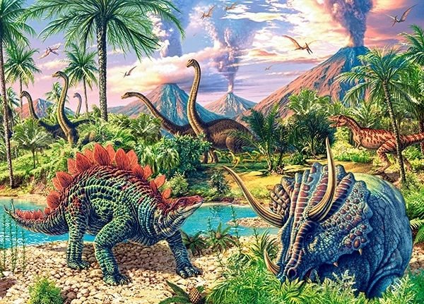 Sestavljanka 120 koščkov Dinosaur Volcanos