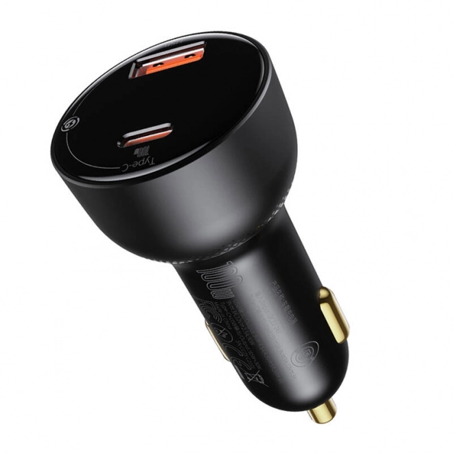 Hitri avtomobilski polnilec Baseus USB in USB-C 100W črna