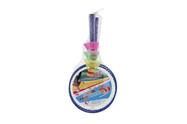 Badminton set otroški kovin/plastika 2 loparji + 3 žogice 2 barvi v mrežici 23x45x6cm