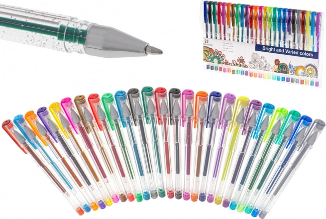 Barvna bleščeča gelna peresa – set 25 kos