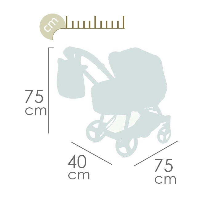 DeCuevas 81643 Zložljiv voziček za punčke 3 v 1 s prenosno torbo DIDI 2021 - 75 cm