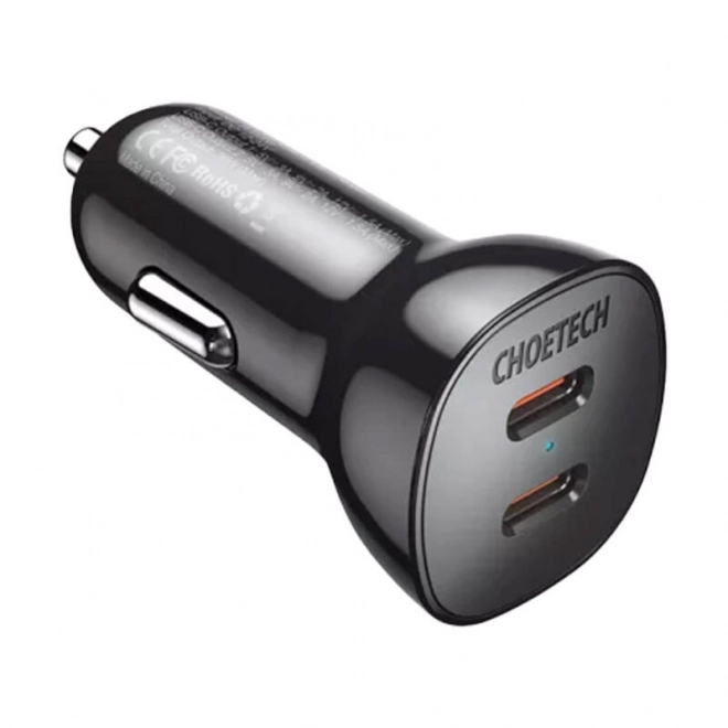 Dvojni avtomobilski polnilec Choetech 40W z 2x USB-C vrati