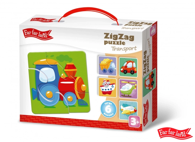 Far Far Land Sestavljanka ZigZag prevoz 6 slik