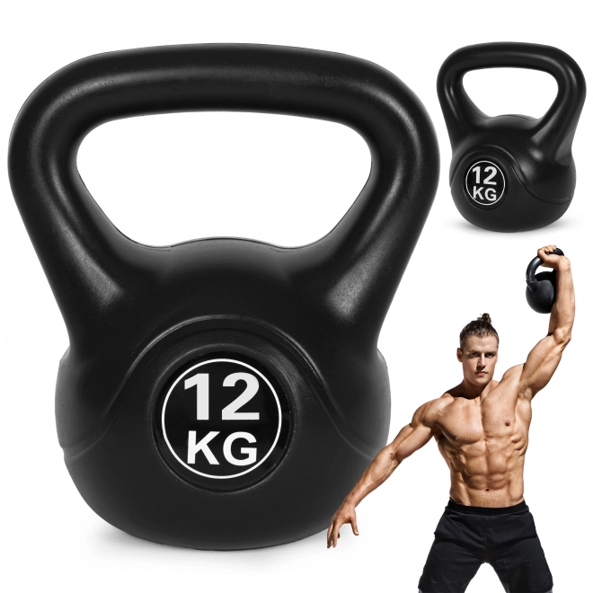 Kettlebell za vadbo črna - 12 kg