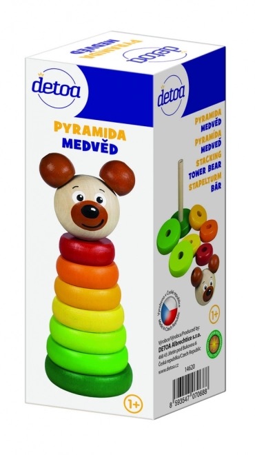 Lesena piramida z medvedom