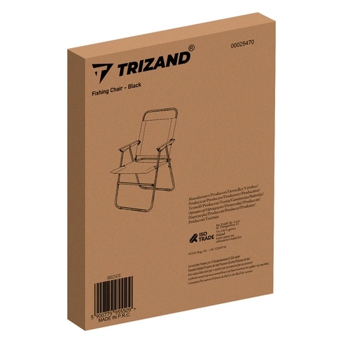 Zložljiv črn ribolovni stol Trizand