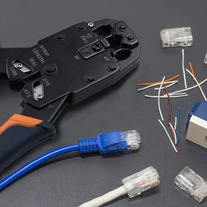 Prehodni RJ45 konektor CAT6 FTP s pozlačenimi kontakti, 100 kos