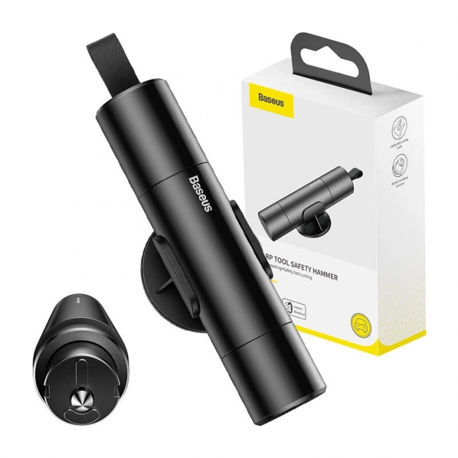 Baseus 2v1 varnostno kladivo razbijalec stekla + rezalnik pasu siva