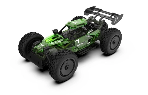 Avto RC buggy plast 22 cm komplet 24MHz na baterije zelene v škatli 34x25x7cm