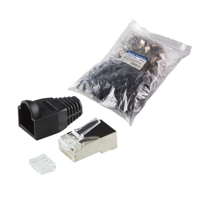 Konektorji RJ45 CAT.6 z zaščito, črni