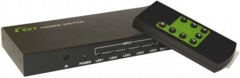HDMI stikalo 5/1 z daljinskim upravljalnikom, 4K2K 3D, črno