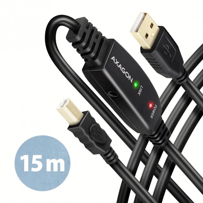 ADR-215B USB 2.0 A-M -> B-M aktivni povezovalni kabel/ojačevalnik 15 m
