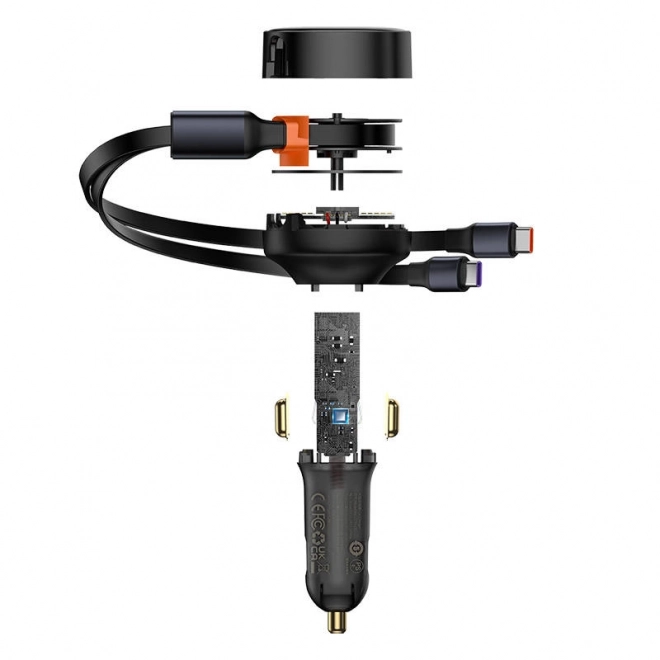 Baseus avtoadapter z USB-C kablom, 33 W