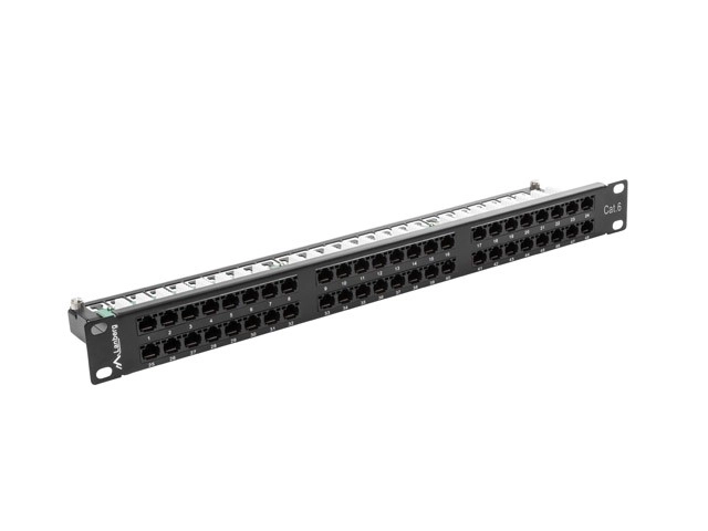 48-portni patch panel 1U kat.6 črna