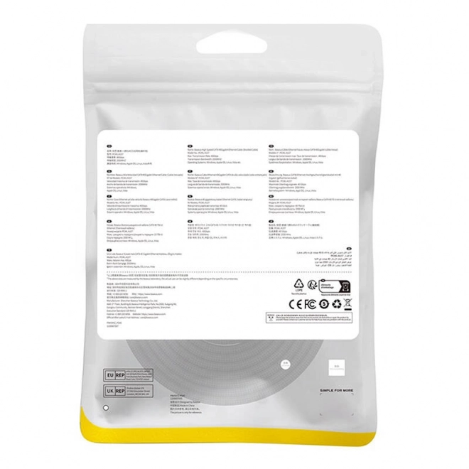 Pleten ethernetni kabel cat.8 Baseus Ethernet RJ45, 40 Gb/s, 8 m (črn)