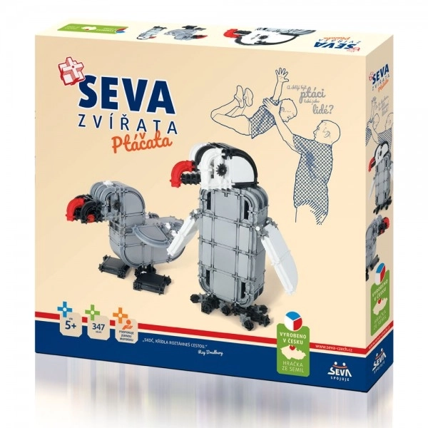 Gradbeni komplet SEVA ŽIVALCE Ptički plastika 347 kosov v škatli 35x33x5cm