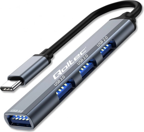 usb‑c hub 4v1 z 1× usb 3.0 in 3× usb 2.0
