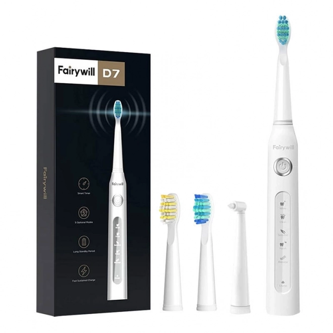 Sonična zobna ščetka s kompletom glav FairyWill FW507 (bela)