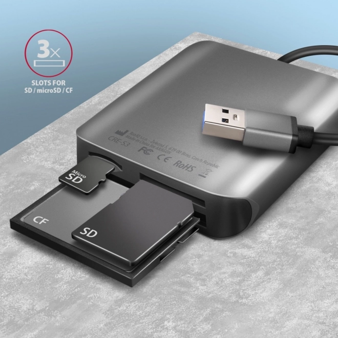 Bralnik kartic Axagon CRE-S3 USB 3.2 Gen 1