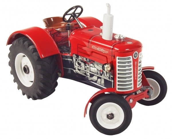 Traktor Zetor 50 Super rdeč na ključ kovina 15cm 1:25 v škatli Kovap