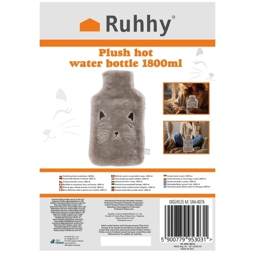 Gumijasti termofor s pokrovom 1800ml Ruhhy 24535