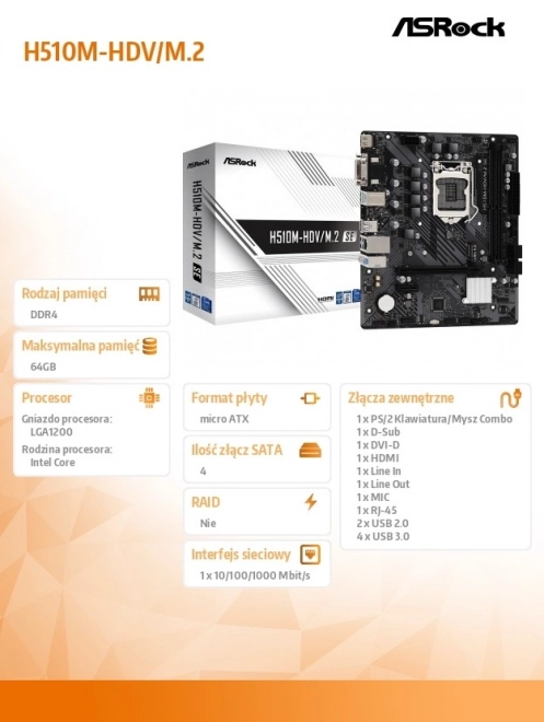 Osnovna plošča ASRock H510M-HDV/M.2 SE