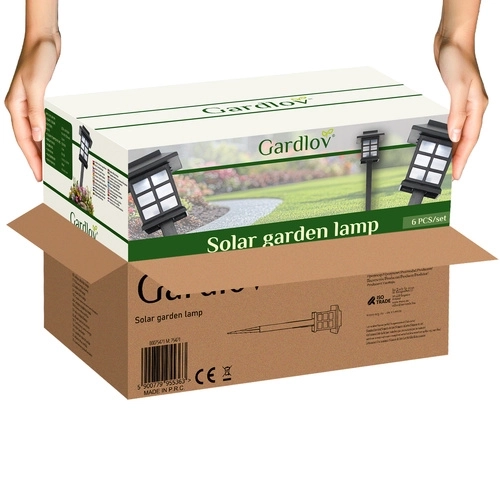 Sončna vrtna svetilna LED – set 6x hišica