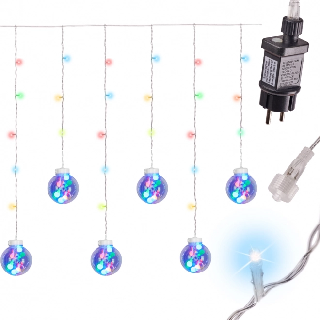 LED viseča svetlobna zavesa 3 m, 108 LED, večbarvna