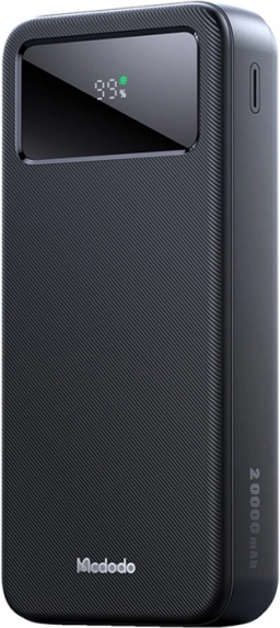 Prenosna baterija Mcdodo z digitalnim zaslonom 20000 mAh, črna