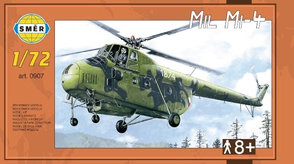 Model helikopterja Mil Mi-4 v škatli 34x19x5,5cm