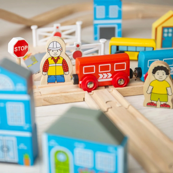Bigjigs Rail Leseni vlak središče mesto in vas 101 delov