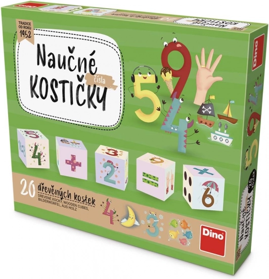 Dino lesene kocke številke – 20 kos