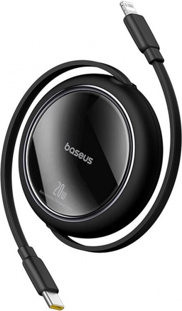Vlečni polnilni kabel Baseus Free2Pull USB‑C na Lightning 20 W 1 m črn
