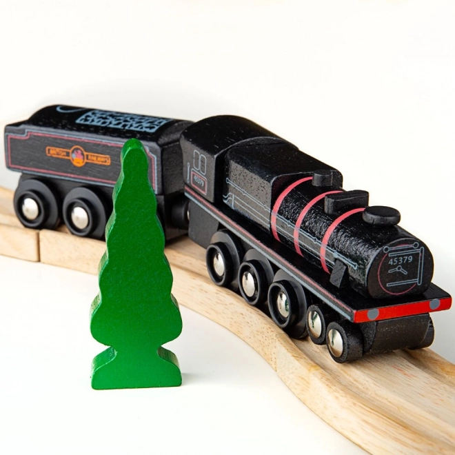 Lesena replika parne lokomotive Bigjigs Rail Black 5